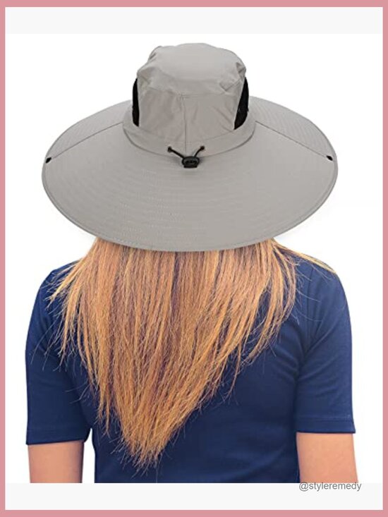 Wide Brim Sun Hat UPF50+ Waterproof Bucket Hat for Fishing Hiking Camping